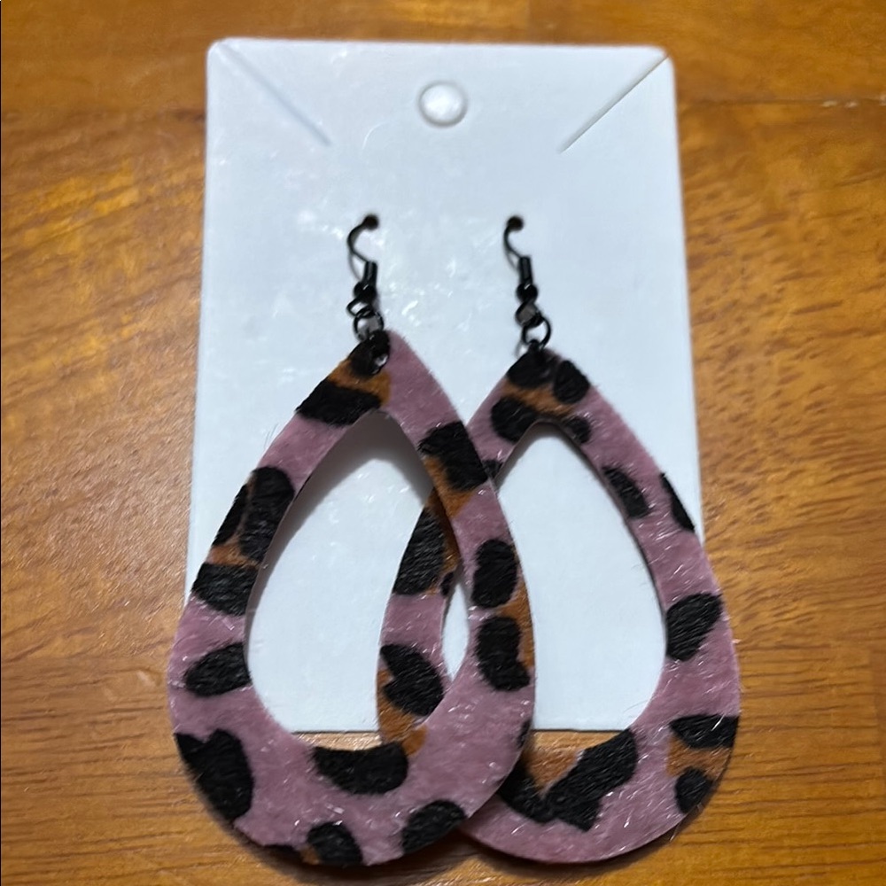 Leopard Print Teardrop Earrings